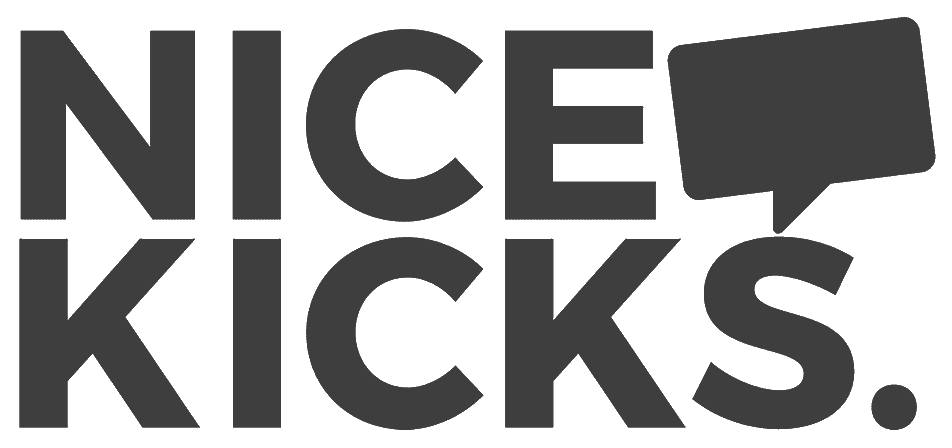 Nice Kicks logo in greyscale